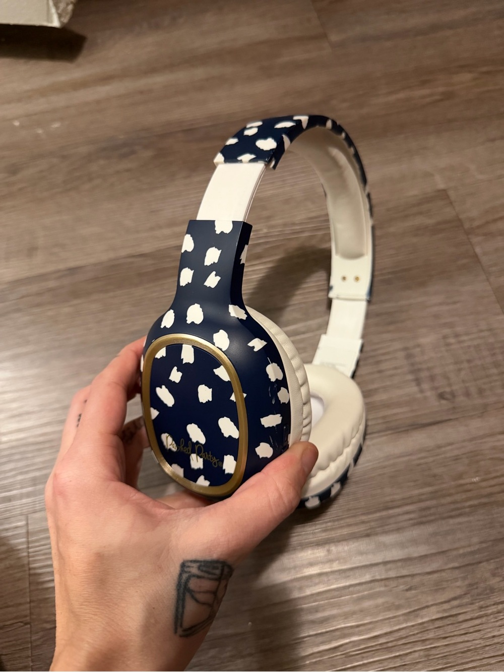 Solo3 Wireless Over-Ear Headphones - Navy Blue with White Pattern